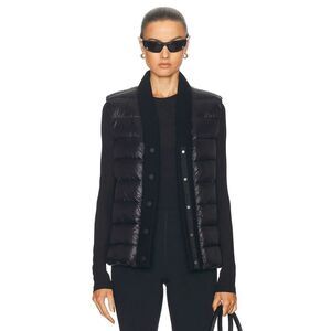 VARLEY Colwyn Combo Boxy Gilet Vest in Black Size Small Missing One Button New